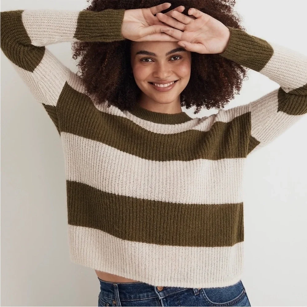 Madewell rosario striped alpaca blend knit sweater size XL new - Picture 3 of 6